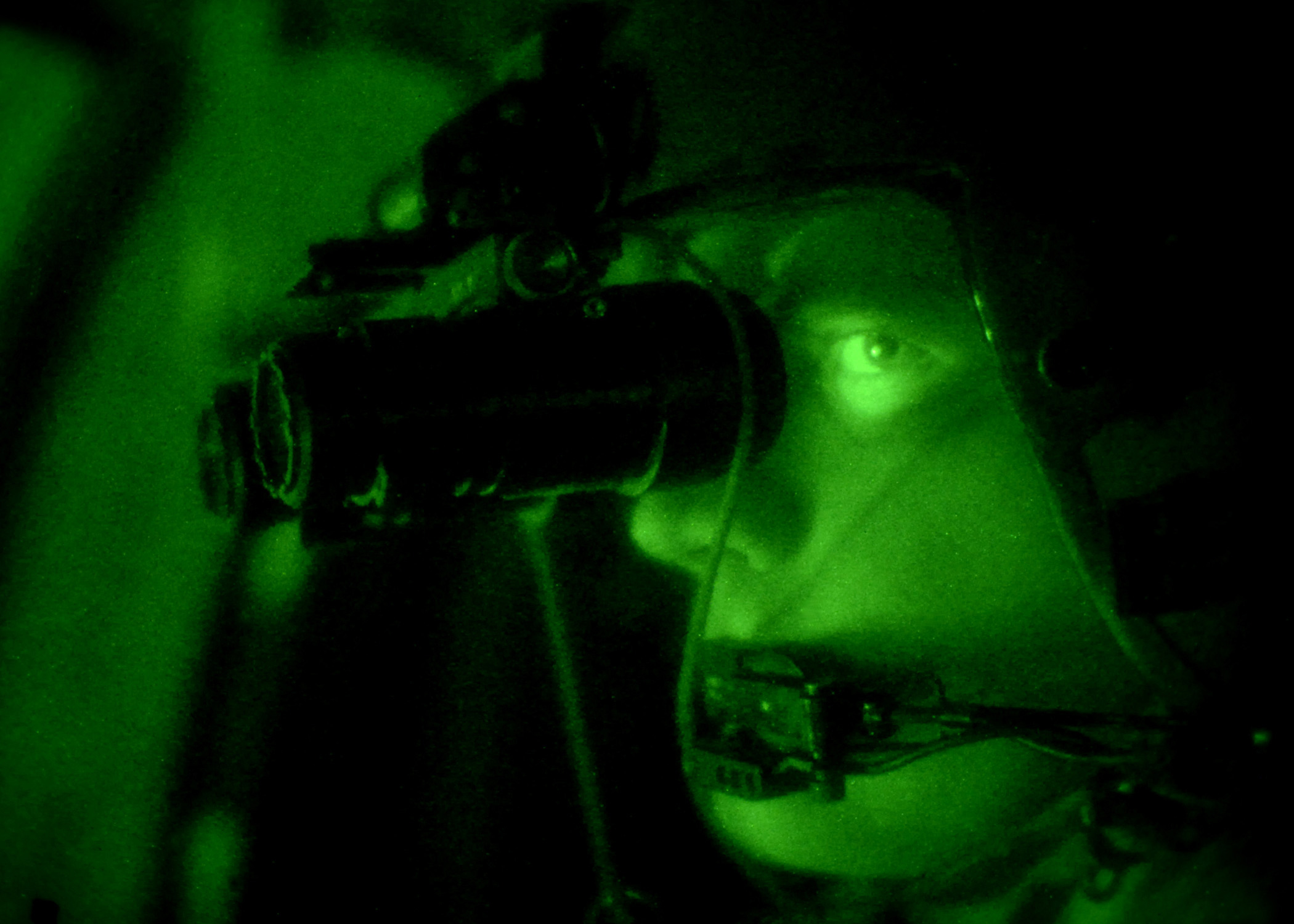 ANVIS Night Vision Goggles mounted on military helmet — the professional setup